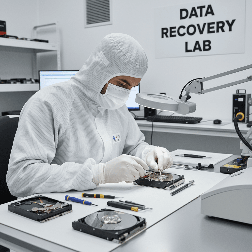 Hard disk drive recovery in data recovery lab
