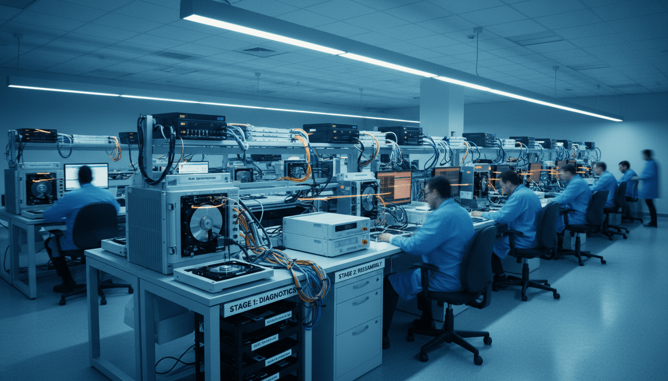 Multiple hard drive recoveries in progress showing efficient workflow at Trust Data Recovery