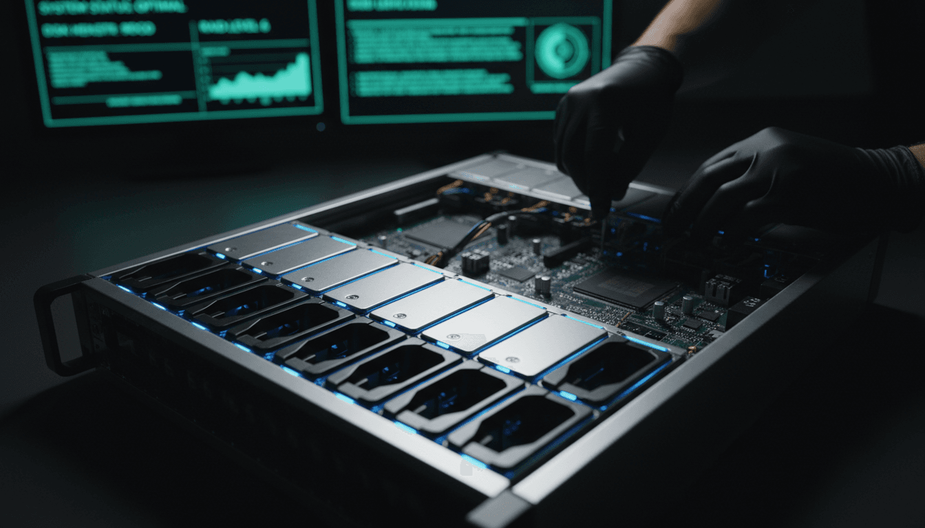 Complex RAID server array being restored by specialist